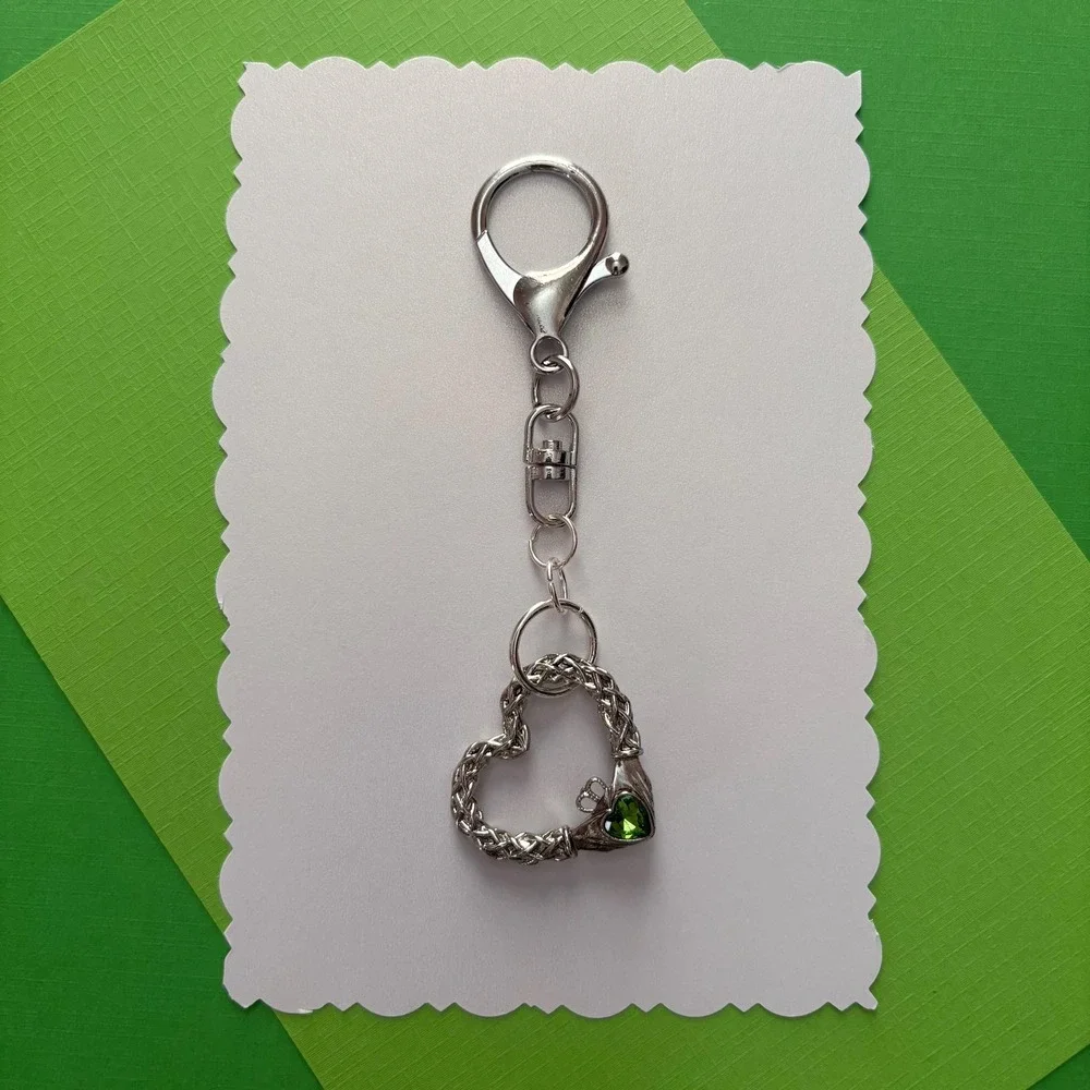 Vintage Silver Irish Celtic Claddagh Pendant Purse Bag Charm Keychain Accessory